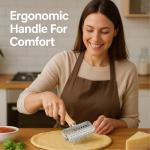 EVEDMOT Pizza Dough Docker Roller Stainless Steel, Pizza Pin Puncher Dough Hole Maker with Wood Handle, Docking Tool for Pizza Cookie Pie Pastry Bread