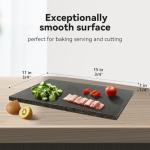 Kota Japan Premium Non-Stick Natural Black Granite Stone Pastry Cutting Board Slab 12" X 16" with No-Slip Rubber Feet for Stability and to Protect your Countertops | Easy to Clean | Stays Cool
