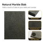 Kota Japan Premium Non-Stick Natural Black Granite Stone Pastry Cutting Board Slab 12" X 16" with No-Slip Rubber Feet for Stability and to Protect your Countertops | Easy to Clean | Stays Cool