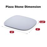 ROCKSHEAT Pizza Stone, 12" x 11" x 0.47" Ceramic Coating & Cordierite Pizza Stones for Oven Grill BBQ, Heavy Duty Non Stick Baking Stone for Pizza & Bread, Unique Shape Design Grilling Stone (Gray)