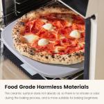 ROCKSHEAT Pizza Stone, 12" x 11" x 0.47" Ceramic Coating & Cordierite Pizza Stones for Oven Grill BBQ, Heavy Duty Non Stick Baking Stone for Pizza & Bread, Unique Shape Design Grilling Stone (Gray)