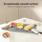 Premium Non-Stick Marble Pastry Cutting Board Slab 15 3/4" X 11 3/4” with No-Slip Rubber Feet.