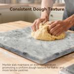 Premium Non-Stick Marble Pastry Cutting Board Slab 15 3/4" X 11 3/4” with No-Slip Rubber Feet.