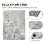Premium Non-Stick Marble Pastry Cutting Board Slab 15 3/4" X 11 3/4” with No-Slip Rubber Feet.