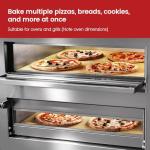 ROCKSHEAT Pizza Stone, Rectangular Extra Large 23.6" x 15.8" x 0.6" Pizza Stones for Oven Grill BBQ, Industrial Commercial Heavy Duty Cordierite Baking Stone for Pizza Bread, Outdoor Pizza Accessories