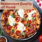 THERMICHEF by Conductive Cooking - Square Pizza Steel Plate for Oven Cooking and Baking (3/8" Deluxe, 16”x16” Square) - Made in USA