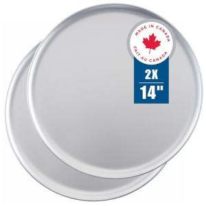 Norjac 14-Inch | Non-Stick Coupe Style Pizza Pan, 2 Pack, Restaurant-Grade | Heavy-Duty Aluminum Baking Tray, Oven-Safe, Rust-Proof