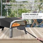 VIKCOLEE Turning Pizza Peel, 8 Inch with 25 Inch Handle Round Pizza Turning Peel, Professional Anodized Aluminum Turning Pizza Spatula, 33 Inch overall