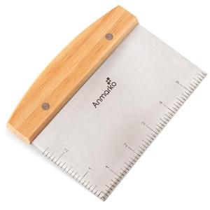 Dough Cutter for Bread and Pizza Dough - Stainless Steel Metal Griddle Scraper Chopper - Multipurpose Bench Scraper Kitchen Utensil for Flat Top Griddle - Commercial Quality