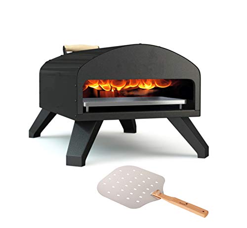 Bertello Black Outdoor Pizza Oven & Peel Set