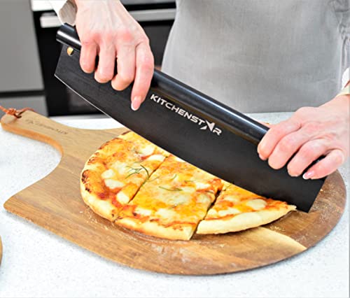 KitchenStar 12-Inch Rocker Pizza Cutter - Black