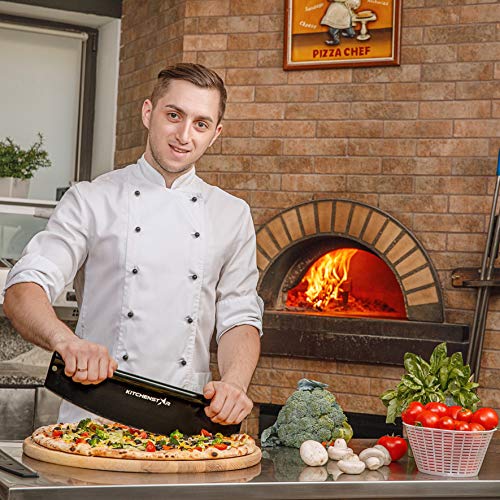 KitchenStar 12-Inch Rocker Pizza Cutter - Black