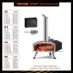 VEVOR Portable Outdoor Wood & Gas Pizza Oven
