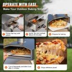 Portable 12" Wood Fired Pizza Oven for Outdoors