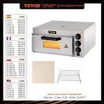 VEVOR 14" Stainless Steel Electric Pizza Oven