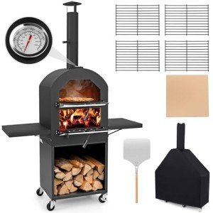 Giantex Outdoor Wood Fired Pizza Oven Hunter