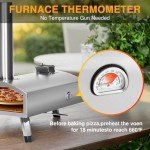 12-Inch Portable Wood-Fired Pizza Oven for Outdoors