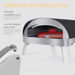 Outdoor Portable Propane Pizza Oven with Rotatable Stone