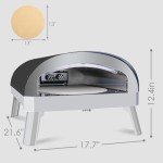 Outdoor Portable Propane Pizza Oven with Rotatable Stone