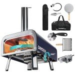 Portable Multi-Fuel Outdoor Pizza Oven with Cutter