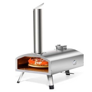 Portable Multi-Fuel Outdoor Pizza Oven with Rotatable Stone