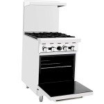 CookRite 24" 4-Burner Gas Range with Oven