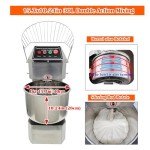 INTBUYING Stand Dough Mixer 30QT Capacity Double Action Spiral Stand Mixer with Double Speeds 304 Stainless Steel Commercial Dough Pizza Kneading Machine for Restaurant Bakeries Pizzeria