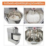 INTBUYING Stand Dough Mixer 30QT Capacity Double Action Spiral Stand Mixer with Double Speeds 304 Stainless Steel Commercial Dough Pizza Kneading Machine for Restaurant Bakeries Pizzeria