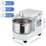 GarveeTech Commercial Food Mixer, 10.5 Qt Touch Screen Dough Mixer Machine with Timer, Security Shield, 650W Dual Rotating Dough Kneading Machine Food-grade Stainless Steel Bowl for Restaurant Bakery