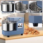 Garvee Commercial Dough Mixer 8.5Qt, 450W Dual Rotating Dough Kneading Machine with Food-grade Stainless Steel Bowl, Security Shield & Timer, Electric Spiral Mixer for Restaurant Bakery Pizzeria