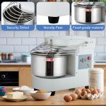 GarveeTech Commercial Food Mixer, 10.5 Qt Touch Screen Dough Mixer Machine with Timer, Security Shield, 650W Dual Rotating Dough Kneading Machine Food-grade Stainless Steel Bowl for Restaurant Bakery