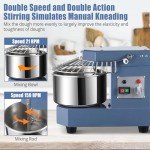 Garvee Commercial Dough Mixer 8.5Qt, 450W Dual Rotating Dough Kneading Machine with Food-grade Stainless Steel Bowl, Security Shield & Timer, Electric Spiral Mixer for Restaurant Bakery Pizzeria