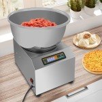 HETEPPTR Commercial Dough Mixer 18LBS Stainless Steel Electric Spiral Mixer 1100W Dual Rotating Dough Kneading Machine with Bowl, Lid& Timer for Restaurant, Pizzeria & Bakery