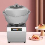 HETEPPTR Commercial Dough Mixer 18LBS Stainless Steel Electric Spiral Mixer 1100W Dual Rotating Dough Kneading Machine with Bowl, Lid& Timer for Restaurant, Pizzeria & Bakery