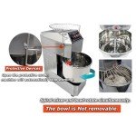 INTSUPERMAI Commercial Dough Mixer Machine Electric Food Mixer with Double Action Double Speed Spiral Mixing for Schools Bakeries Restaurants Pizzerias 110V 30L Capacity