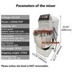 INTSUPERMAI Commercial Dough Mixer Machine Electric Food Mixer with Double Action Double Speed Spiral Mixing for Schools Bakeries Restaurants Pizzerias 110V 30L Capacity