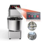 INTSUPERMAI Commercial Dough Mixer Machine Electric Food Mixer with Double Action Double Speed Spiral Mixing for Schools Bakeries Restaurants Pizzerias 110V 30L Capacity