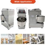 INTSUPERMAI Commercial Dough Mixer Machine Electric Food Mixer with Double Action Double Speed Spiral Mixing for Schools Bakeries Restaurants Pizzerias 110V 30L Capacity