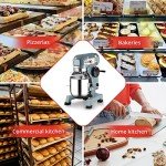 Towallmark Commercial Food Mixer, Commercial Mixer 10QT 450W with Stainless Steel Bowl, 130/233/415RPM 3 Speed Heavy Duty Stand Food Mixer Commercial for Bakery Pizzeria Restaurant
