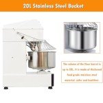 INTSUPERMAI 21Qt Commercial Stand Mixer 20L Dough Mixer Dough Kneading Machine Bread Spiral Mixer Double -speed Double-acting 1.5KW 110V