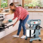 Towallmark Commercial Food Mixer, Commercial Mixer 10QT 450W with Stainless Steel Bowl, 130/233/415RPM 3 Speed Heavy Duty Stand Food Mixer Commercial for Bakery Pizzeria Restaurant