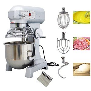 TECHTONGDA Commercial Stand Mixer, 32QT Food Mixer, Electric Flour Mixer Machine, 110V Spiral Dough Mixer with 3 Mixing Attachments, 3 Speeds Adjustable 100/166/360 RPM, for Schools Bakeries Pizzerias