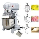 TECHTONGDA Commercial Stand Mixer, 32QT Food Mixer, Electric Flour Mixer Machine, 110V Spiral Dough Mixer with 3 Mixing Attachments, 3 Speeds Adjustable 100/166/360 RPM, for Schools Bakeries Pizzerias