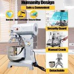 TECHTONGDA Commercial Stand Mixer, 32QT Food Mixer, Electric Flour Mixer Machine, 110V Spiral Dough Mixer with 3 Mixing Attachments, 3 Speeds Adjustable 100/166/360 RPM, for Schools Bakeries Pizzerias