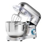 Aucma Stand Mixer,6.5-QT 660W 6-Speed Tilt-Head Food Mixer, Kitchen Electric Mixer with Dough Hook, Wire Whip & Beater (6.5QT, Silver)