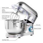 Aucma Stand Mixer,6.5-QT 660W 6-Speed Tilt-Head Food Mixer, Kitchen Electric Mixer with Dough Hook, Wire Whip & Beater (6.5QT, Silver)