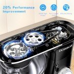 DOBBOR Electric Stand mixer, 9.5QT 660W 7 Speeds Tilt-Head Dough Mixers, Bread Mixer with Dough Hook, Whisk, Beater, Splash Guard for Baking Bread, Cake, Cookie, Pizza, Muffin, Salad and More - Black