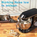 DOBBOR Electric Stand mixer, 9.5QT 660W 7 Speeds Tilt-Head Dough Mixers, Bread Mixer with Dough Hook, Whisk, Beater, Splash Guard for Baking Bread, Cake, Cookie, Pizza, Muffin, Salad and More - Black