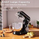 DOBBOR Electric Stand mixer, 9.5QT 660W 7 Speeds Tilt-Head Dough Mixers, Bread Mixer with Dough Hook, Whisk, Beater, Splash Guard for Baking Bread, Cake, Cookie, Pizza, Muffin, Salad and More - Black
