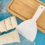 2Pcs Kitchen Plastic Scraper with Handle Dough Pastry Scraper Cutter Baking Cake Cream Chocolate Trimming Scraper Spatula Pizza Cutter for Bread Dough Cake Fondant Icing, White